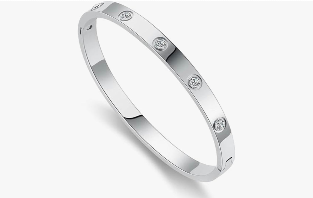 【Gaby】 cutlery bangle 14k Yellow Gold Contemporary Bangle Bracelet. SKU: BG4398
