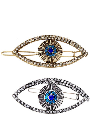 "Evil Eye" Rhinestone Hair Clip